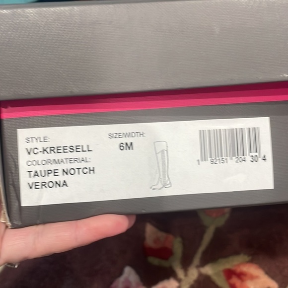 NEW Vince Camuto KREESELL Over The Knee Riding Boot Taupe Notch Verona Sz 6M - Picture 12 of 13